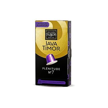 10 Capsules Aluminium Compatibles Nespresso Plénitude Java Timor Dubois N°7