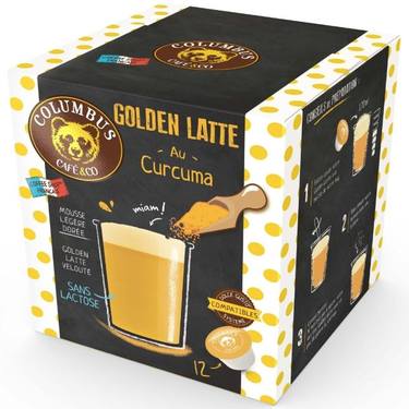 12 Capsules Golden Latte Au Curcuma Colombus Café et Co (Dolce Gusto)