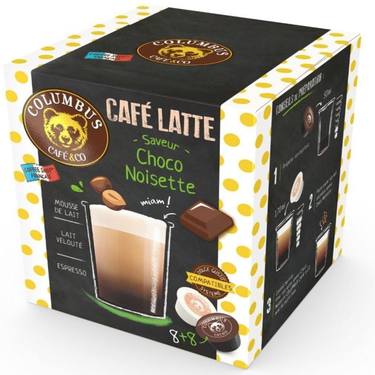 16 Capsules Saveur Choco Noisette Colombus Café et Co (Dolce Gusto)