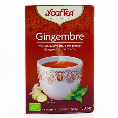 17 Sachets Infusions Ayurvédique au Gingembre  et Poivre Noir Gingembre Yogi Tea 30.6 g