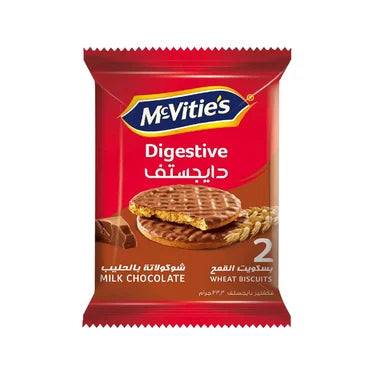 2 Biscuits Digestive Chocolat au lait  McVities 33g