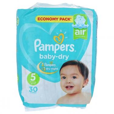 30 Couches Baby-Dry Junior Pampers T5 (11 - 25Kg)