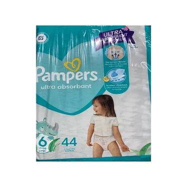 44 Couches Ultra Absorbantes Mainline Pampers Taille 6 Large (+13 kg)