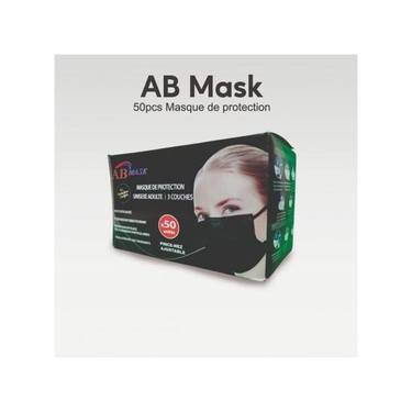 50 Masque Noir Jetable Haute Protection AB Mask