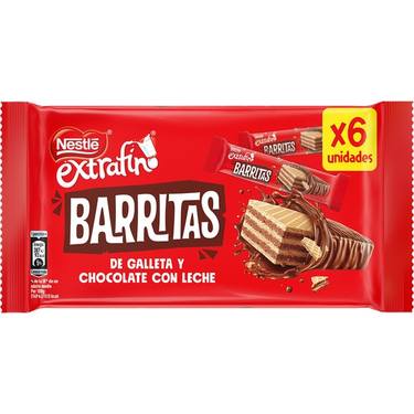 6 Barres de Biscuits au Chocolat au Lait Extrafine Nestlé 168 g