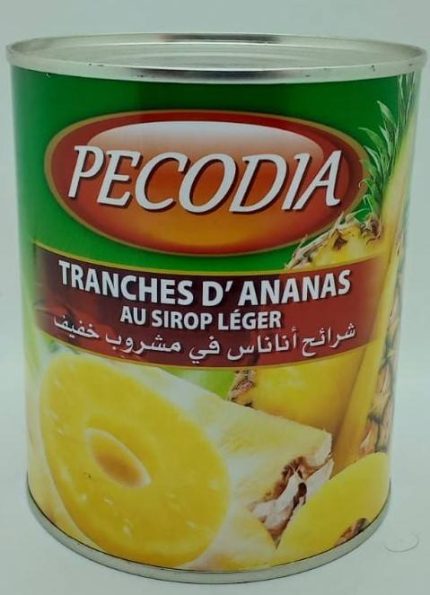 Ananas en Tranches Au Sirop Léger 850g