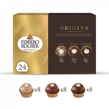 Assortiment de Fines Gaufrettes Enrobées de Chocolat Ferrero Rocher Origins  300 g