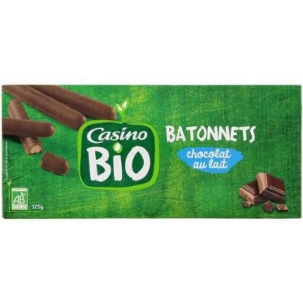 Bâtonnets de Chocolat au Lait Bio Casino  125 g