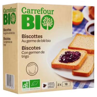 Biscottes au Germe de Blé Bio Carrefour 300 g