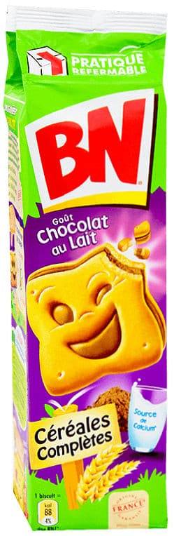 Biscuits Céréales Complètes Fourrés au Chocolat au Lait BN 295g