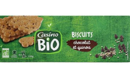 Biscuits Chocolat et quinoa Casino Bio 135 G