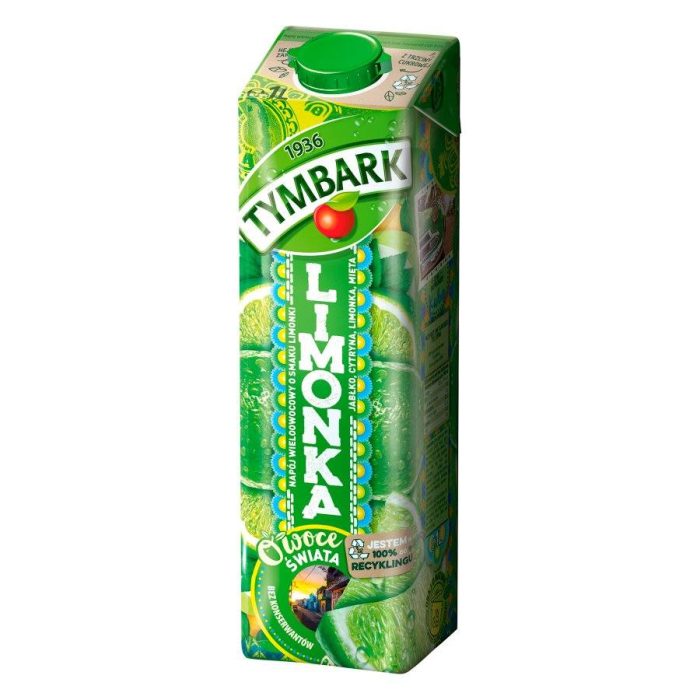 Boisson Fruit du Monde Jus de Fruits Citron Vert Menthe Tymbark 1L