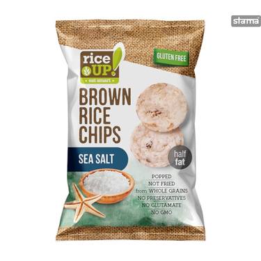 Chips Ultra-Fines de Riz Brun Soufflé Arôme Sel de Mer  Rice Up 60g