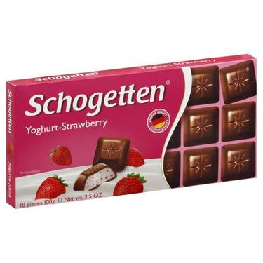 Chocolat au Lait Garni au Yaourt et la Fraise  Schogetten 100 g