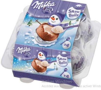 Chocolat au lait  Snow Balls  Milka 112g