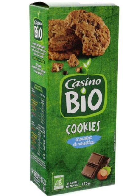 Cookies Chocolat et Noisettes Casino Bio 175g