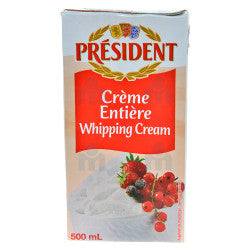 Crème Entière Liquide président 500ml