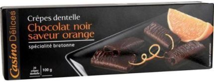 Crêpes Dentelle au Chocolat noir et saveur orange Casino 100g