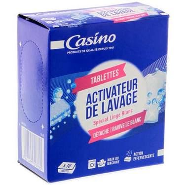 Détachant Activateur de Lavage Spécial Blanc Casino 10 tablettes X 20 g