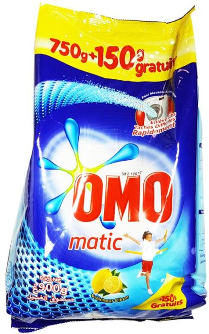 Détergent pour Machine à Lessive Omo Matic 750g + 150g Gratuits