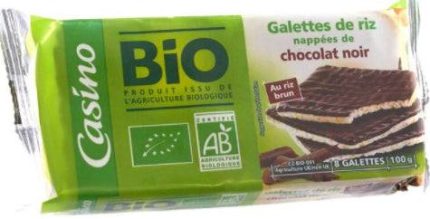 Galettes de Riz Nappées de Chocolat Noir Bio Casino 100g