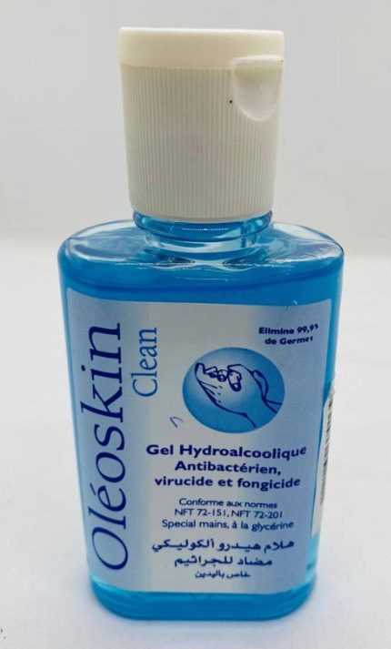 Gel Hydroalcoolique Antibactérien Virucide et Fongicide  OLéoskin Clean 100 ml