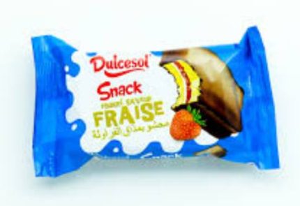 Génoise Fourré Saveur Fraise Snack Dulcesol  4 x 43g