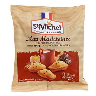 Mini Madeleines Génoises Françaises Aux Pépites de Chocolat St Michel  75 g