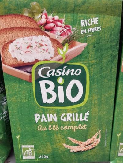 Pain Grillé Au Blé Complet Bio - Casino Bio - 250 g