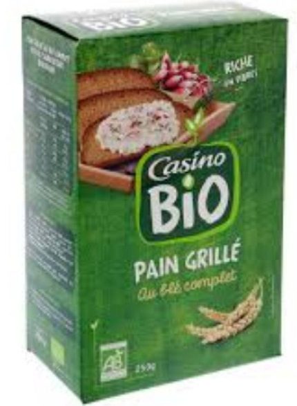 Pain Grillé au blé complet Riche en Fibre Casino Bio 250g