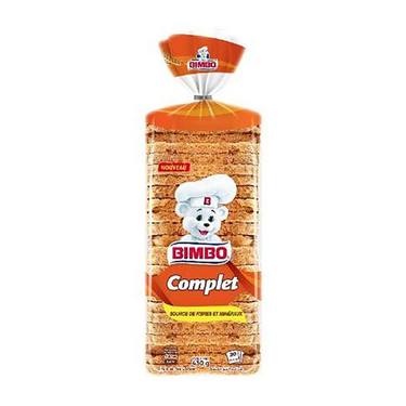 Pain de Mie Complet Source de Fibre et Minéraux Bimbo 430g