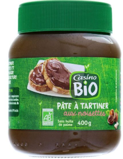 Pâte à Tartiner Au Noisettes et Au Cacao Sans Huile de Palme Casino Bio 400g