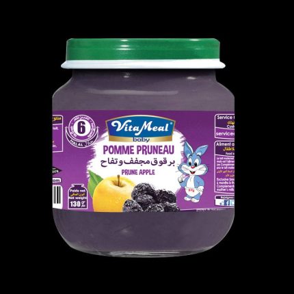 Petit Pot Dessert Pomme Pruneaux Sans Gluten ni Lactose Vitameal Baby 130g