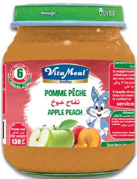 Petit Pot Pomme Pêche Sans Gluten ni lactose VitaMeal 130g