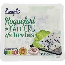 Roquefort AOP Simpl au Lait Cru de Brebis Carrefour 150 g