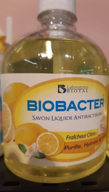 Savon Liquide Antibactérien Fraicheur Citron Biobacter 500 Ml