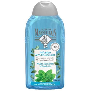 Shampoing Micellaire Infusion Antipelliculaire Huiles Essentielles et Menthe Bio Le Petit Marseillais  250 ml