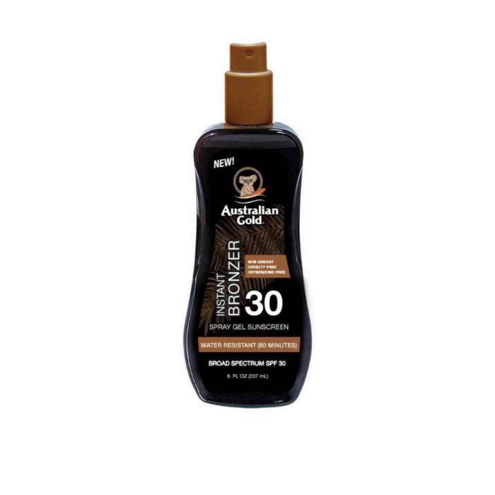 AUSTRALIAN GOLD - Gel SpraY SPF 30 Avec Bronzant 237ml