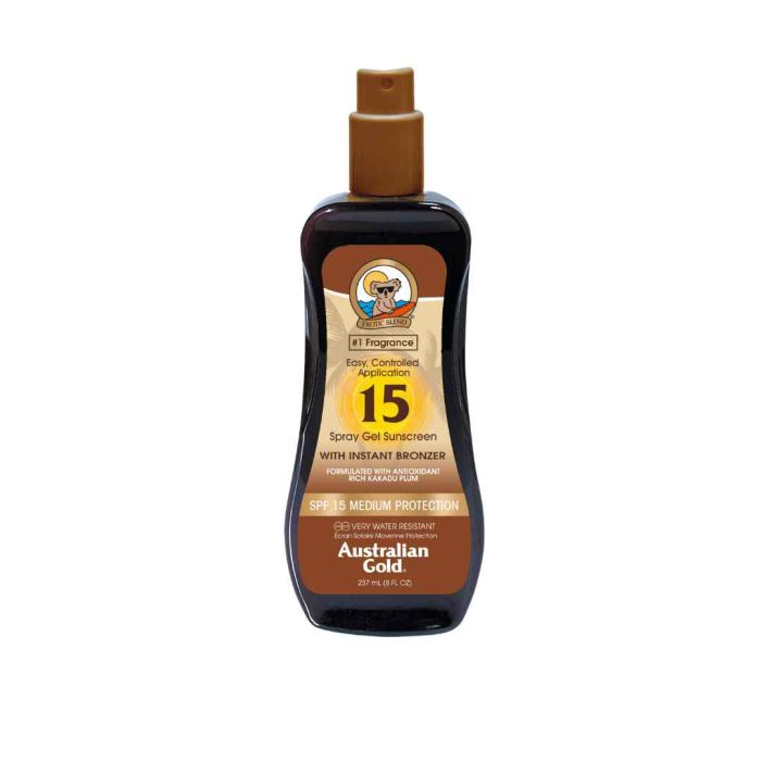 AUSTRALIAN GOLD - Gel Spray SPF 15 Avec Bronzant 237ml