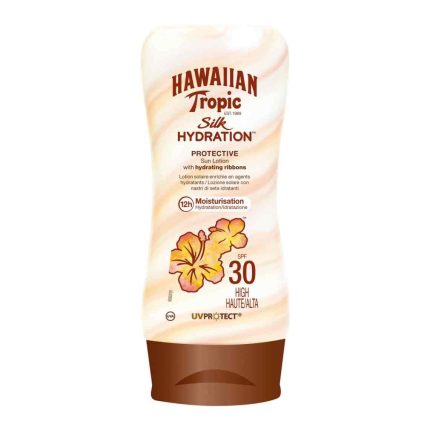 HAWAIIAN TROPIC - Silk Hydratation - Lotion Solaire Visage Hydratante 12h - SPF 30 180 ml