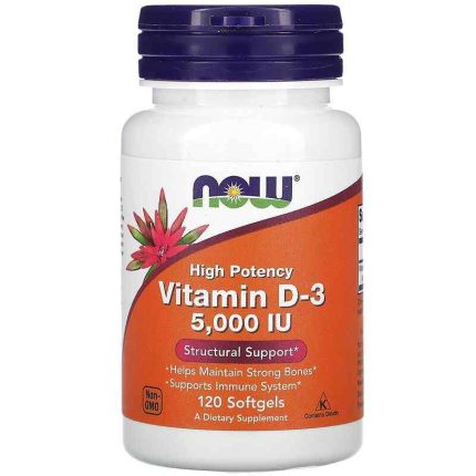 NOW - Vitamine D3 5000UI -120 gelules